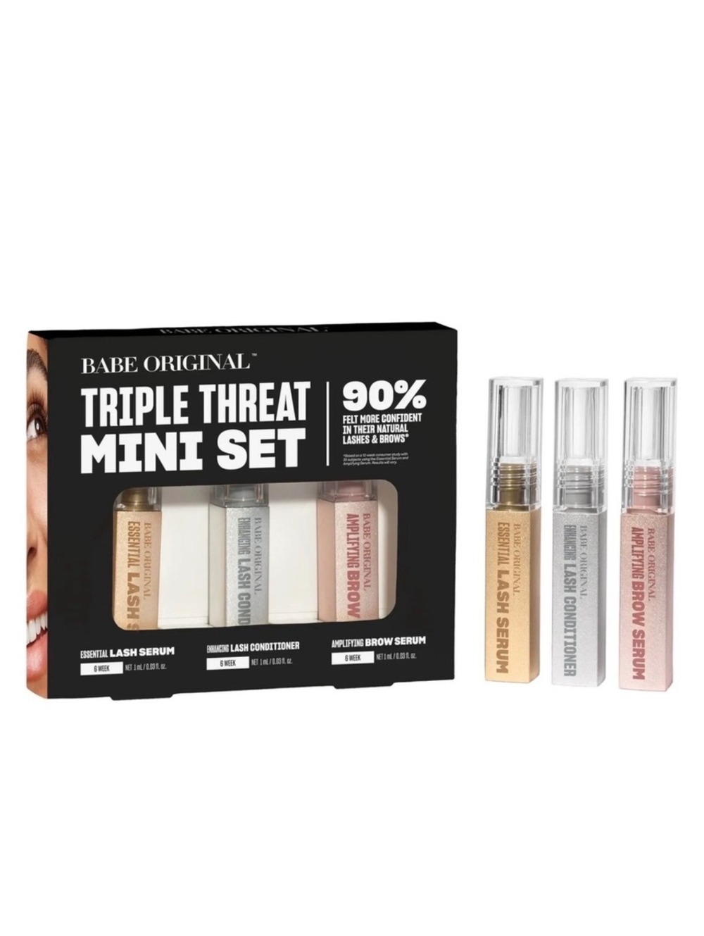 NEW✅ Babe Original Triple Threat Mini Set | Lash & Brow Serum 3-Piece Kit